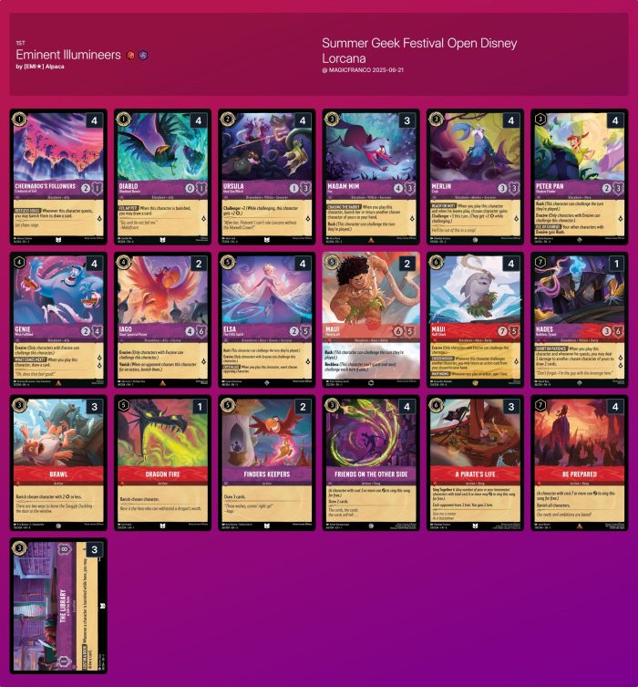 Disney Lorcana EMI Alpaca Amethyst Ruby deck Disney Lorcana EMI Alpaca Amethyst Ruby deck